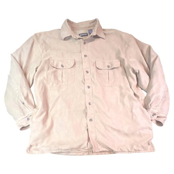 Wolverine Mens XL Tan Button-Up Shacket Pockets lined GORP Core Cabin Workwear - Picture 1 of 7